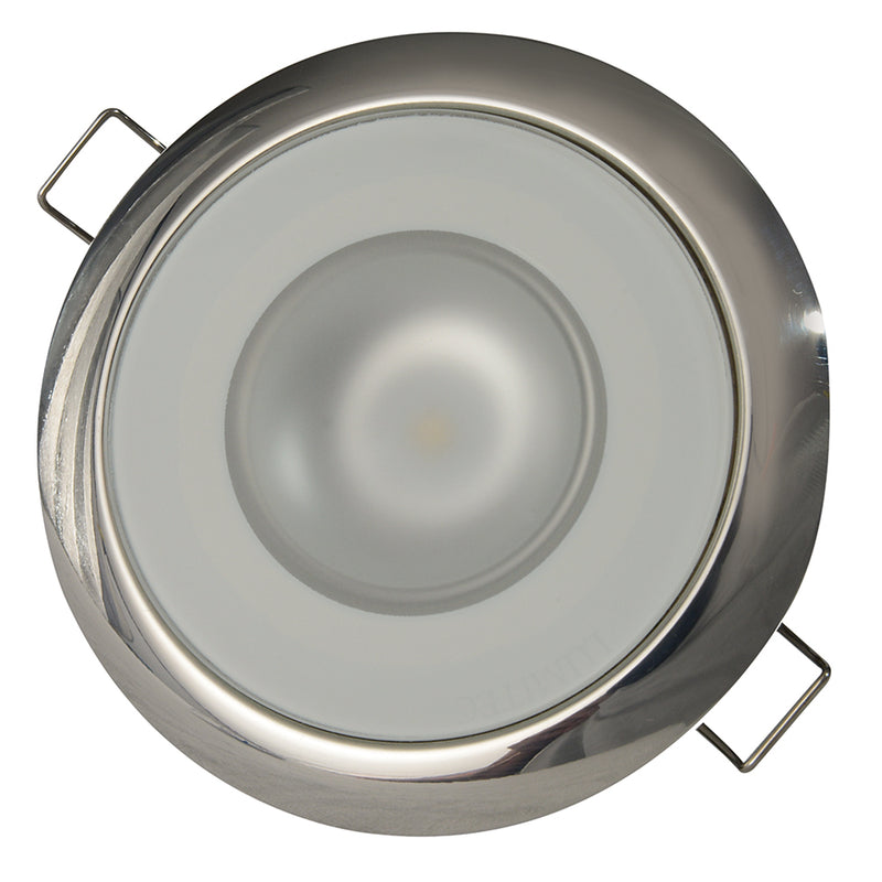 Lumitec Mirage - Flush Mount Down Light - Glass Finish/Polished SS Bezel - Warm White Dimming [113119] - Mealey Marine