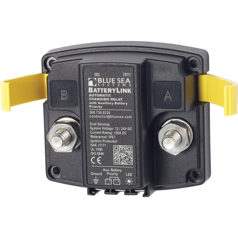 Blue Sea 7611 DC BatteryLink Automatic Charging Relay - 120 Amp w/Auxiliary Battery Charging [7611] - Mealey Marine