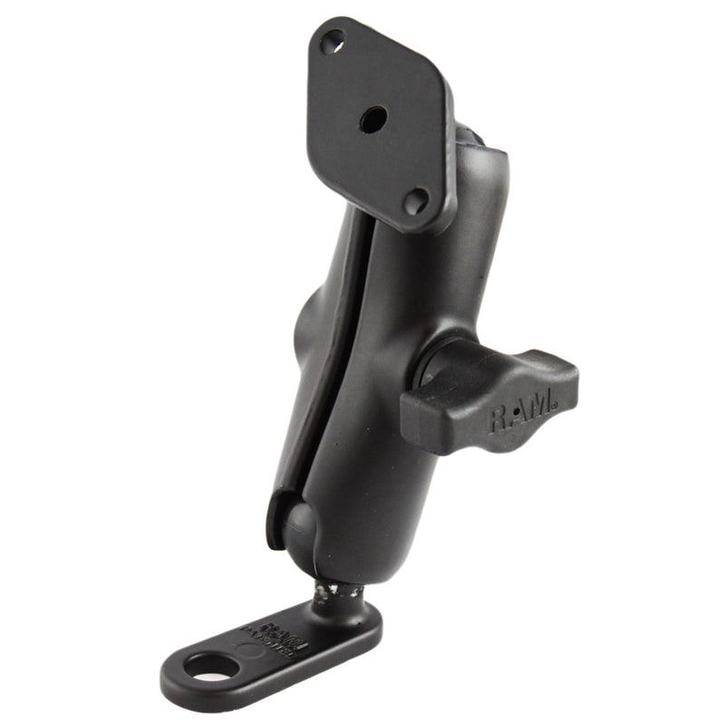 RAM Mount 11mm Flat Base w/Double Socket Arm & Diamond Adapter [RAM-B-179U] - Mealey Marine