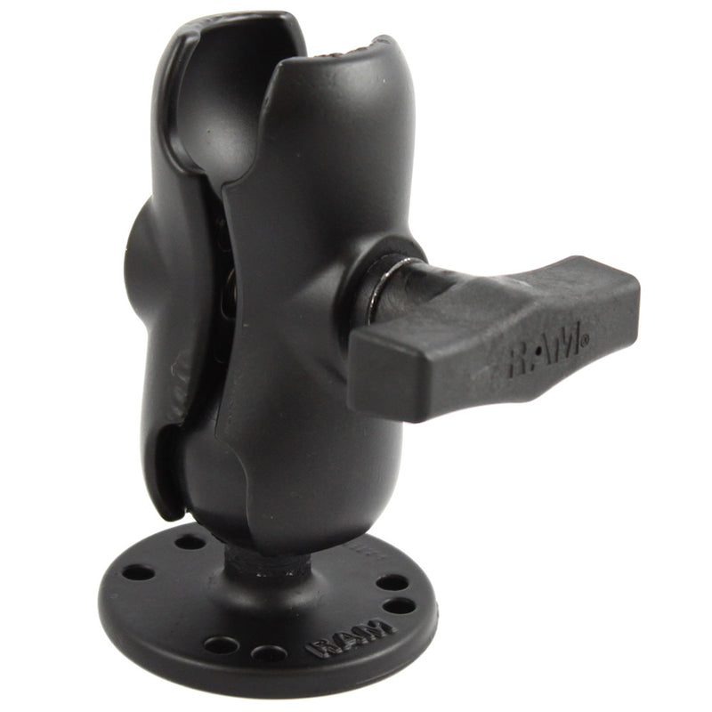 RAM Mount 1.5" Ball Short Arm w/2.5" Round Base [RAM-103U-B] - Mealey Marine