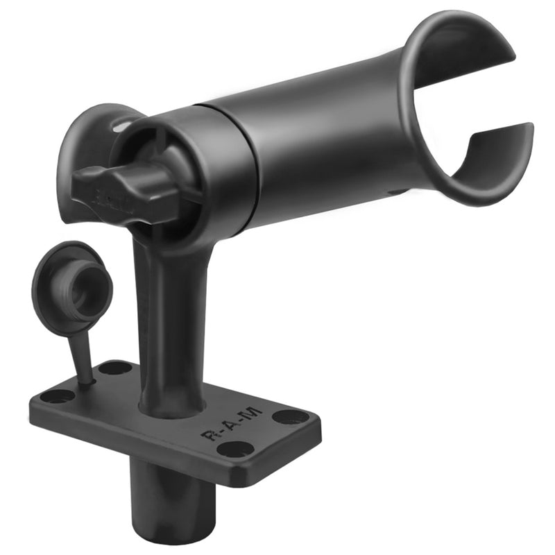 RAM Mount RAM Tube Jr. Rod Holder w/Short 4" Length Post Spline & Flush Mounting Base [RAP-390-SFU] - Mealey Marine