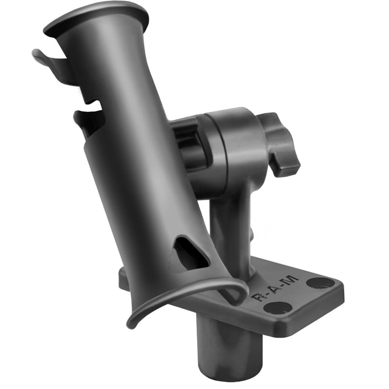 RAM Mount RAM Tube Jr. Rod Holder w/Short 4" Length Post Spline & Flush Mounting Base [RAP-390-SFU] - Mealey Marine