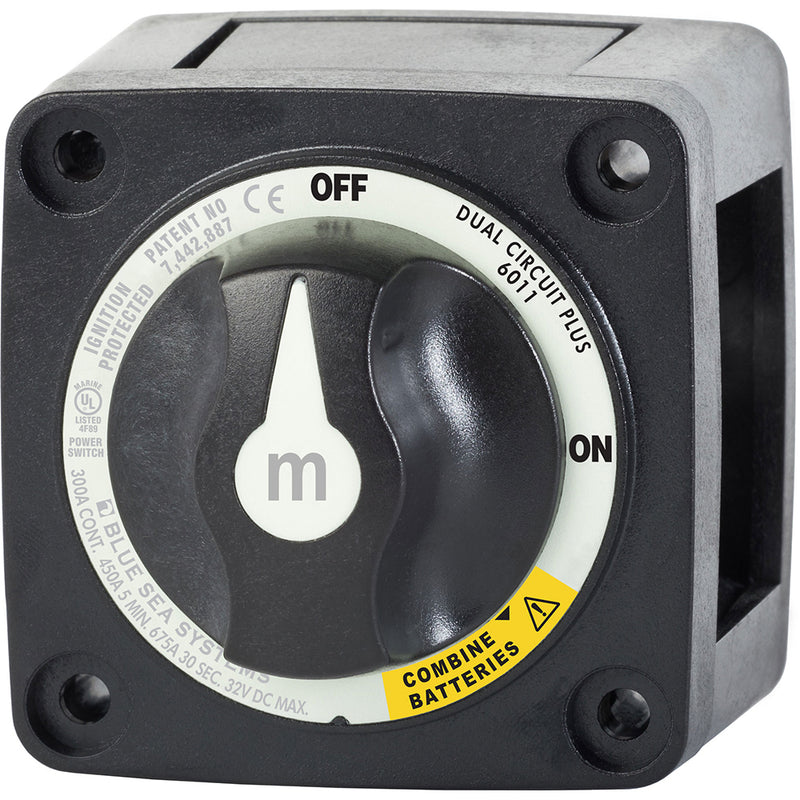 Blue Sea 6011200 m-Series Battery Switch Dual Circuit Plus - Black [6011200] - Mealey Marine