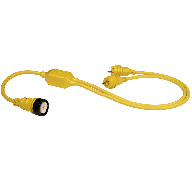 Marinco RY504-2-30 50A Female to 2-30A Male Reverse "Y" Cable [RY504-2-30] - Mealey Marine