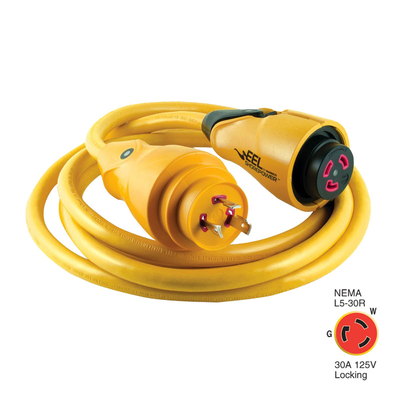 Marinco CS30-12 EEL 30A 125V Shore Power Cordset - 12' - Yellow [CS30-12] - Mealey Marine