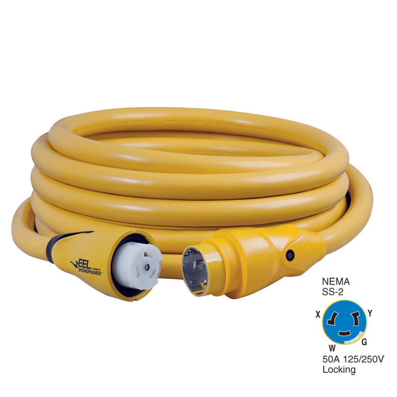 Marinco CS504-25 EEL 50A 125V/250V Shore Power Cordset - 25' - Yellow [CS504-25] - Mealey Marine