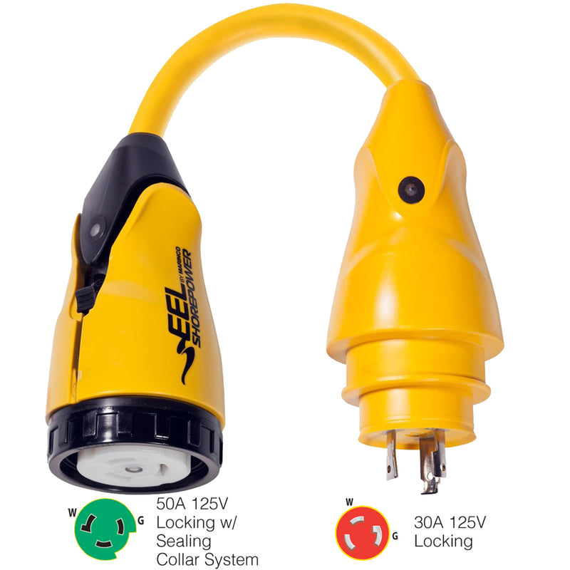 Marinco P30-503 EEL 50A-125V Female to 30A-125V Male Pigtail Adapter - Yellow [P30-503] - Mealey Marine