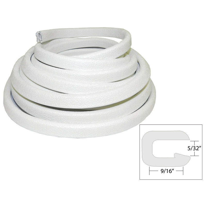 TACO Flexible Vinyl Trim - 5/32" Opening x 9/16"W x 25'L - White [V30-1005W25-1] - Mealey Marine