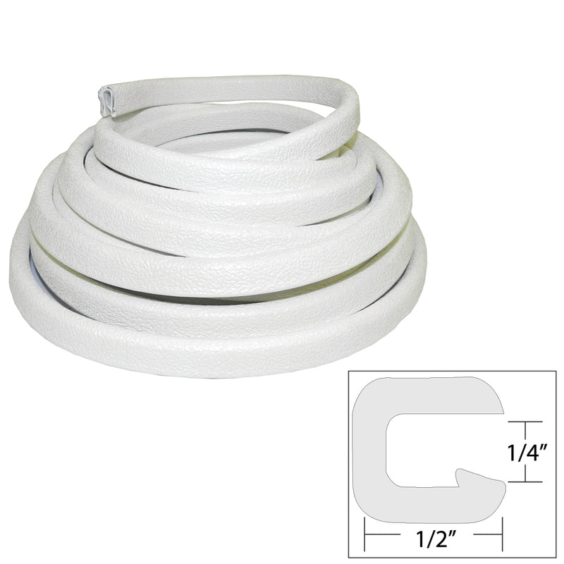 TACO Flexible Vinyl Trim - 1/4" Opening x 1/2"W x 25'L - White [V30-1008W25-1] - Mealey Marine