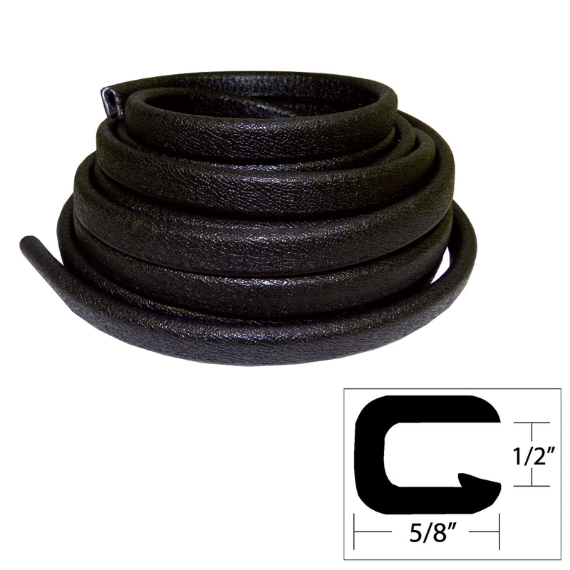 TACO Flexible Vinyl Trim - 1/2" Opening x "W x 25'L - Black [V30-1316B25-1] - Mealey Marine