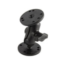 RAM Mount 1" Ball Double Socket Short Arm w/ 2 2.5" Round Bases [RAM-B-101-A] - Mealey Marine