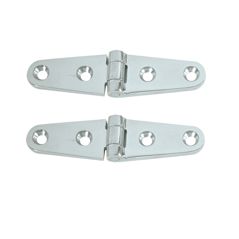 Whitecap Strap Hinge - CP/Brass - 4" x 1" - Pair [S-604] - Mealey Marine