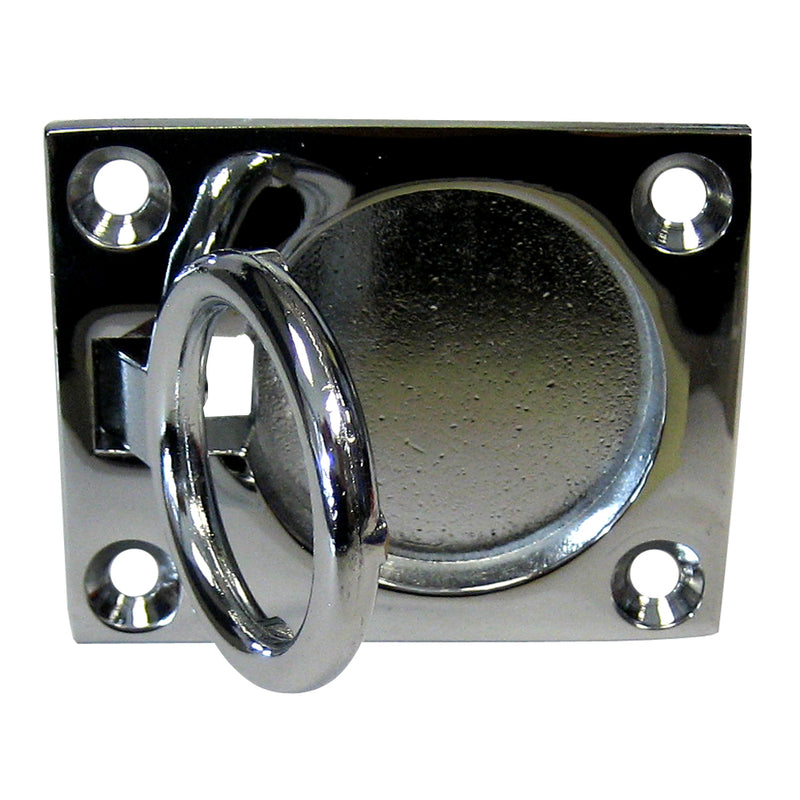 Whitecap Flush Pull Ring - CP/Brass - 2" x 2-1/2" [S-3362C] - Mealey Marine