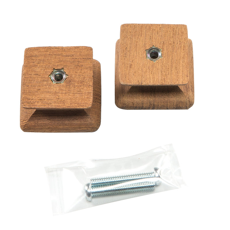 Whitecap Teak Square Drawer Knob - 1-1/8" - 2 Pack [60130-A] - Mealey Marine