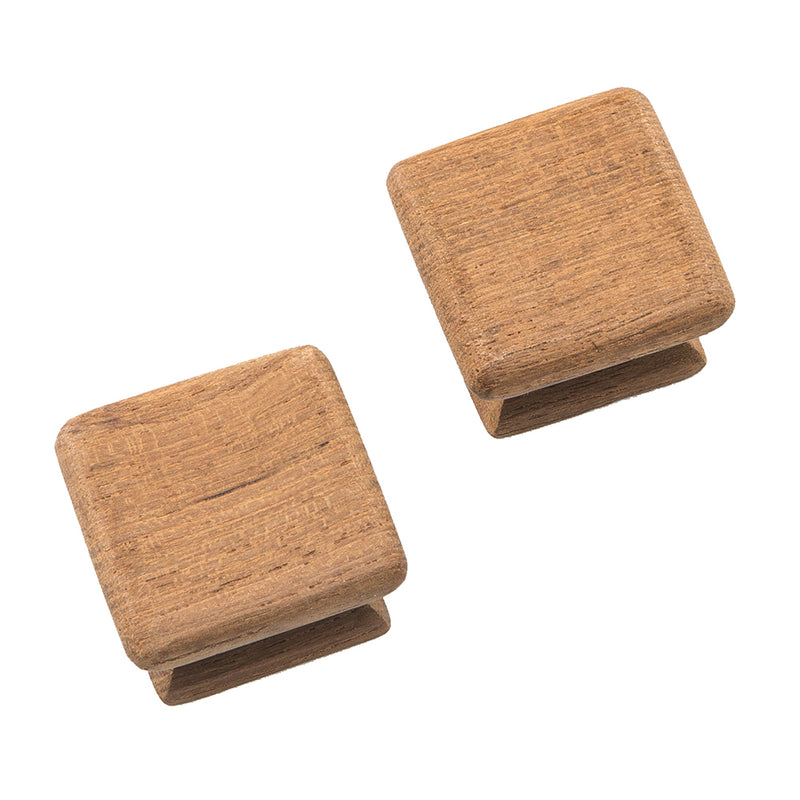 Whitecap Teak Square Drawer Knob - 1-1/8" - 2 Pack [60130-A] - Mealey Marine