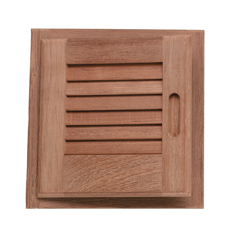 Whitecap Teak Louvered Door & Frame - Left Hand - 12" x 12" [60721] - Mealey Marine