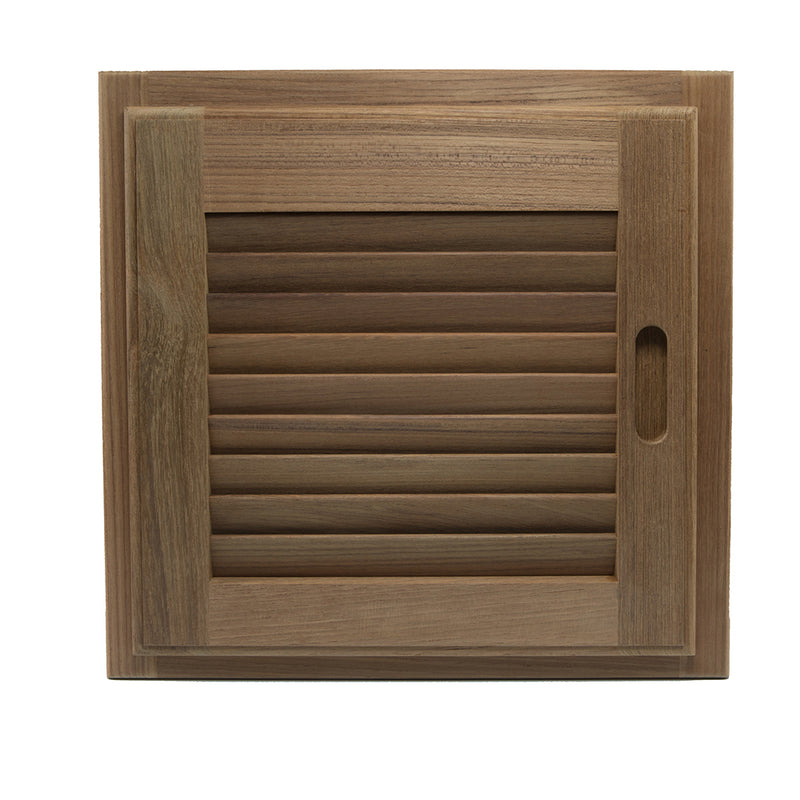 Whitecap Teak Louvered Door & Frame - Right Hand - 15" x 15" [60722] - Mealey Marine