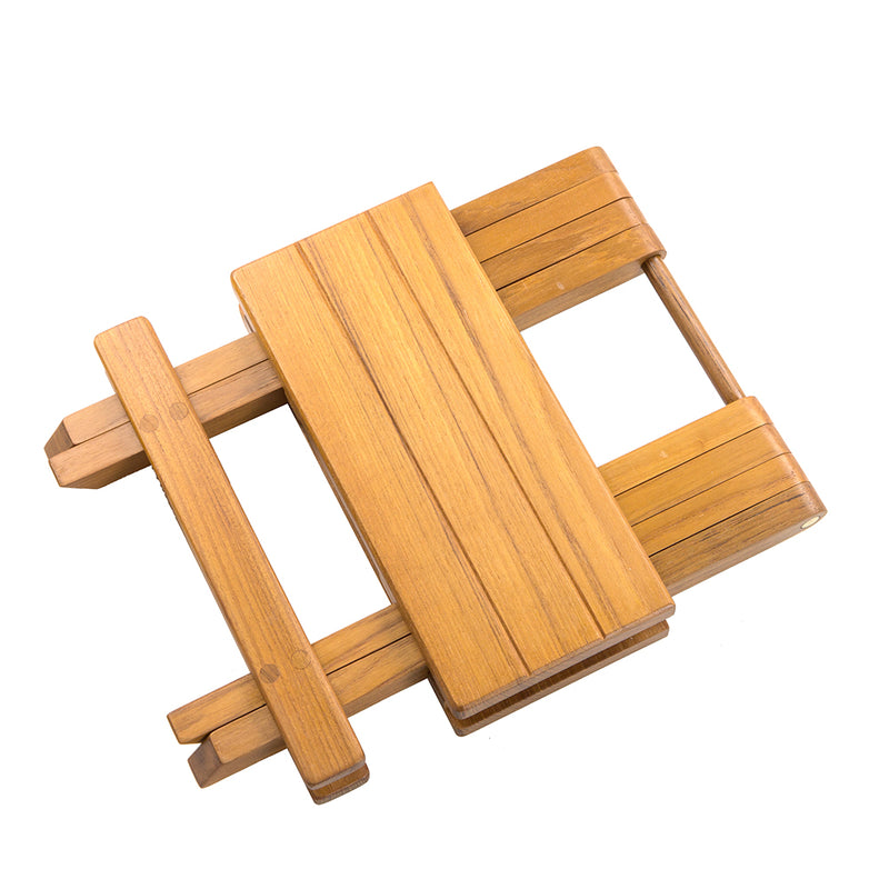 Whitecap Teak Grooved Top Fold-Away Table/Stool [60034] - Mealey Marine