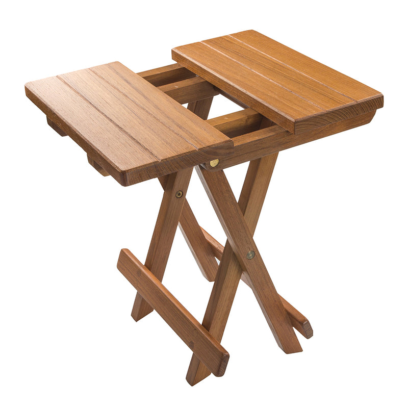 Whitecap Teak Grooved Top Fold-Away Table/Stool [60034] - Mealey Marine