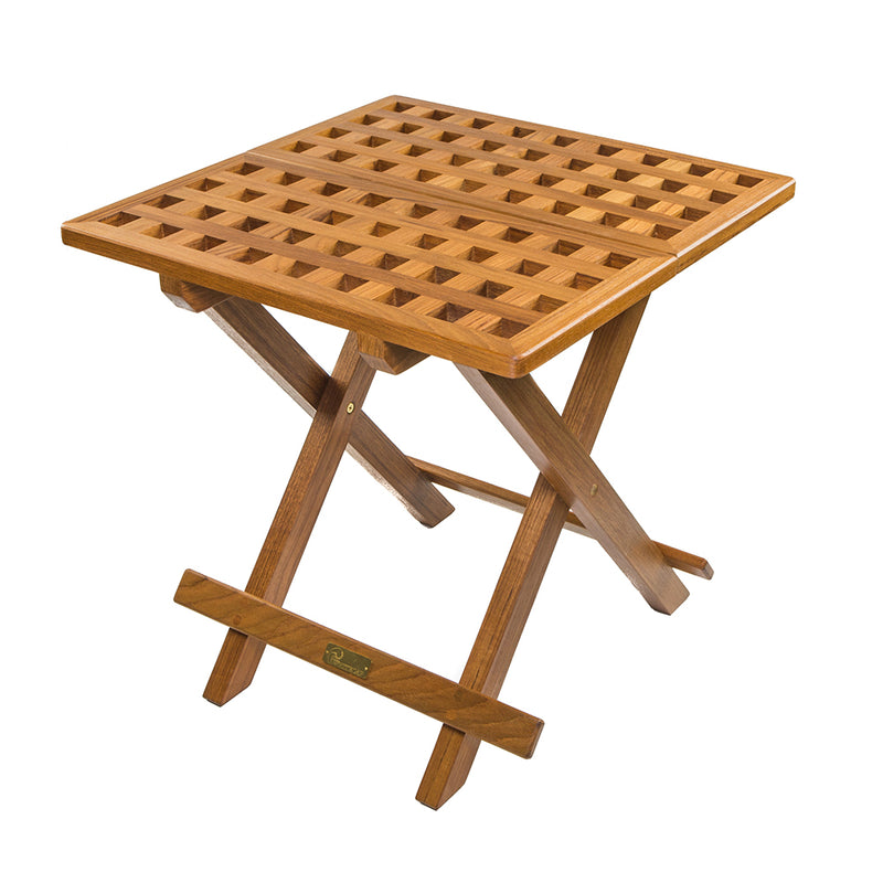 Whitecap Teak Grate Top Fold-Away Table [60030] - Mealey Marine