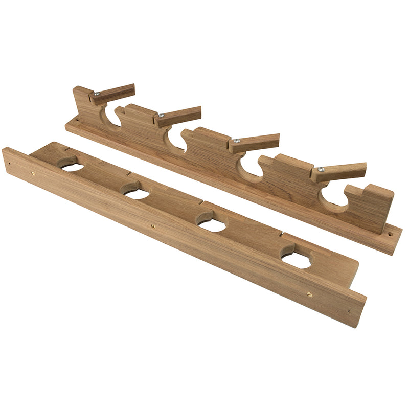 Whitecap Teak Lock-In Four-Rod Storage Rack [60620] - Mealey Marine