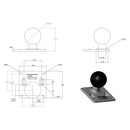 RAM Mount 75mm x 75mm VESA 3.625" Plate w/2.25" D Size Ball [RAM-D-2461U] - Mealey Marine