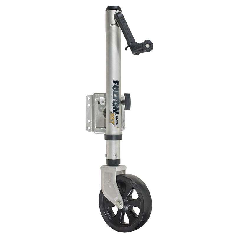 Fulton XLT 1500 lbs. Swing Away Bolt-On Jack w/12" Travel & 8" Poly Wheel - Sharkskin Finish [141133] - Mealey Marine