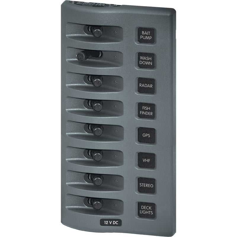 Blue Sea 4309 WeatherDeck 12V DC Waterproof Switch Panel - 8 Position [4309] - Mealey Marine