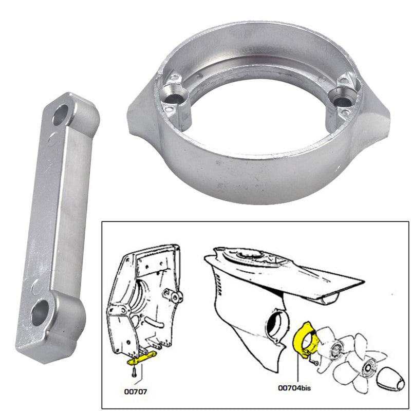 Tecnoseal Anode Kit w/Hardware - Volvo Duo-Prop 280 - Zinc [20702] - Mealey Marine