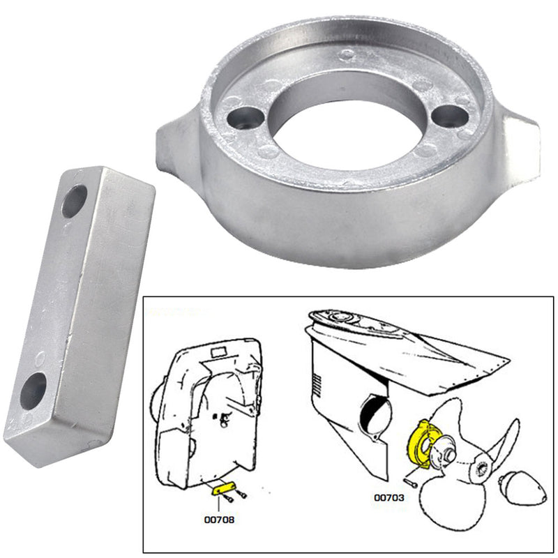 Tecnoseal Anode Kit w/Hardware - Volvo 290 - Magnesium [20705MG] - Mealey Marine