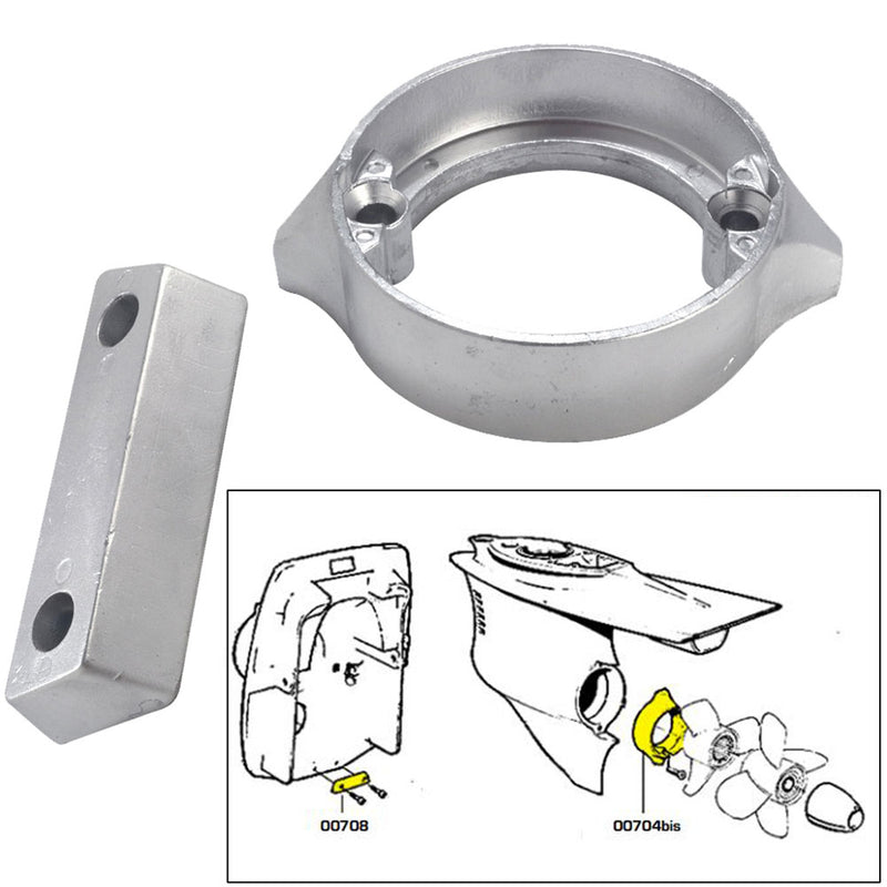 Tecnoseal Anode Kit w/Hardware - Volvo Duo-Prop 290 - Zinc [20706] - Mealey Marine