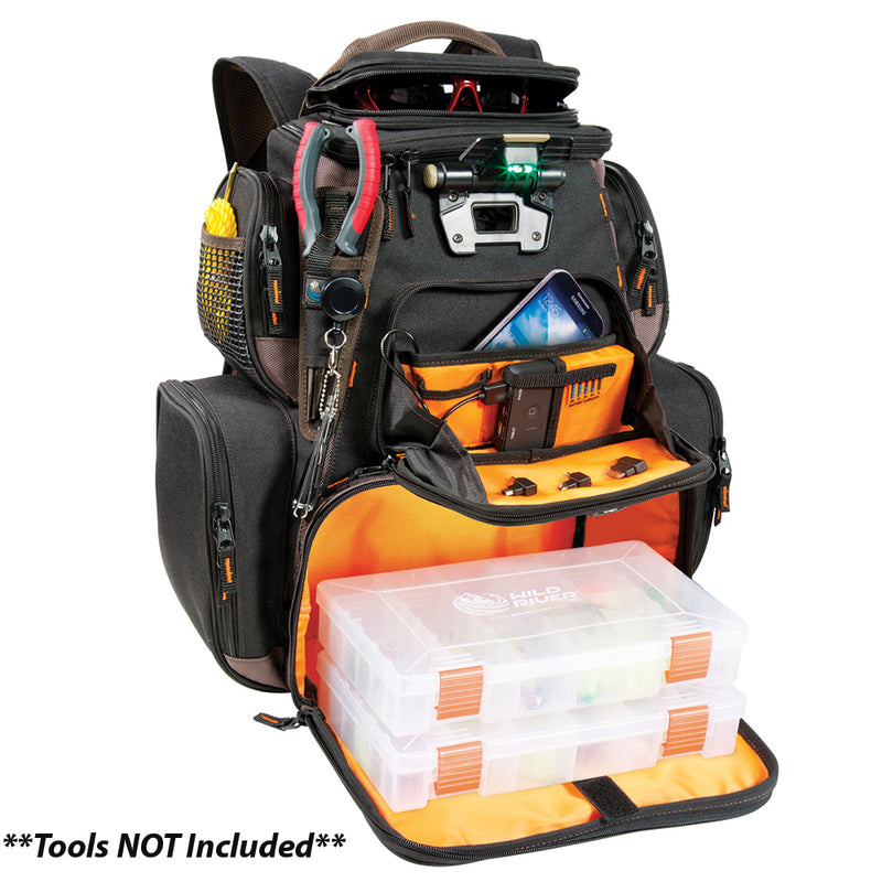 Wild River Tackle Tek Nomad XP - Lighted Backpack w/ USB Charging System w/2 PT3600 Trays [WT3605] - Mealey Marine