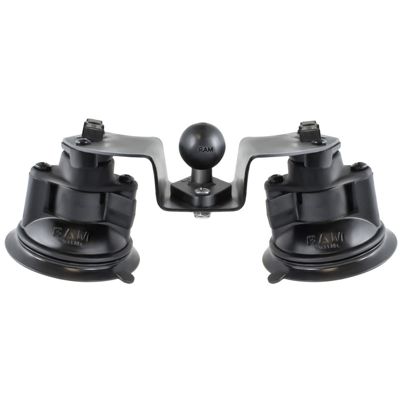 RAM Mount Dual Articulating Suction Cup Base w/1" Ball Base [RAM-B-189B-PIV1U] - Mealey Marine