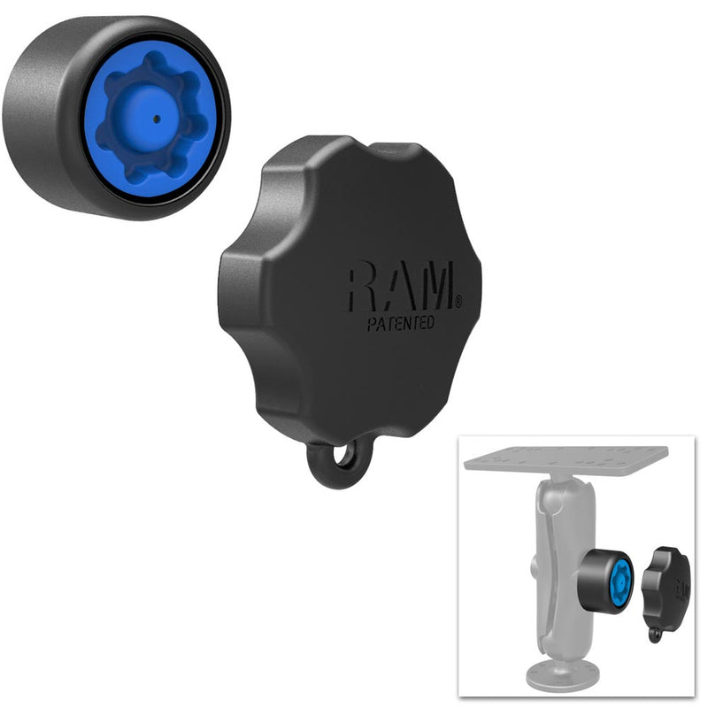 RAM Mount Mixed Combination Pin-Lock Security Knob & Key Knob f/1.5" Diameter C Size Arms [RAP-S-KNOB5U] - Mealey Marine