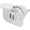 Blue Sea 12V DC Dual USB Charger Socket - White [1016200] - Mealey Marine