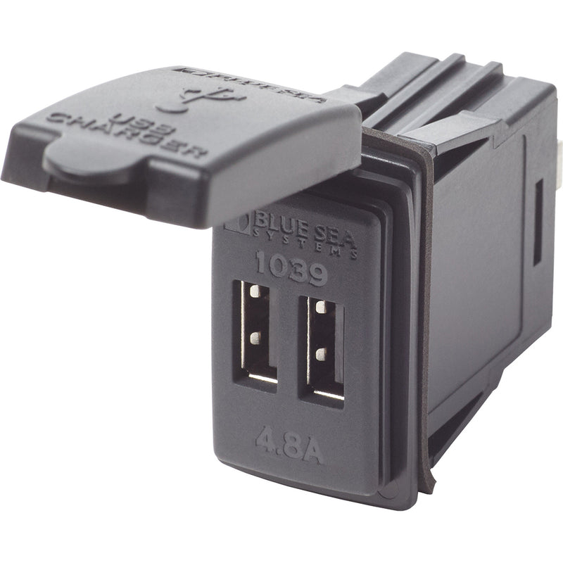 Blue Sea Dual USB Charger - 24V Contura Mount [1039] - Mealey Marine