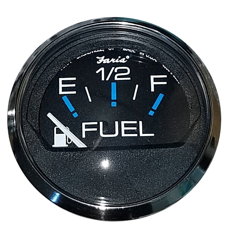 Faria Chesapeake Black SS 2" Fuel Level Gauge (E-1/2-F) [13701] - Mealey Marine