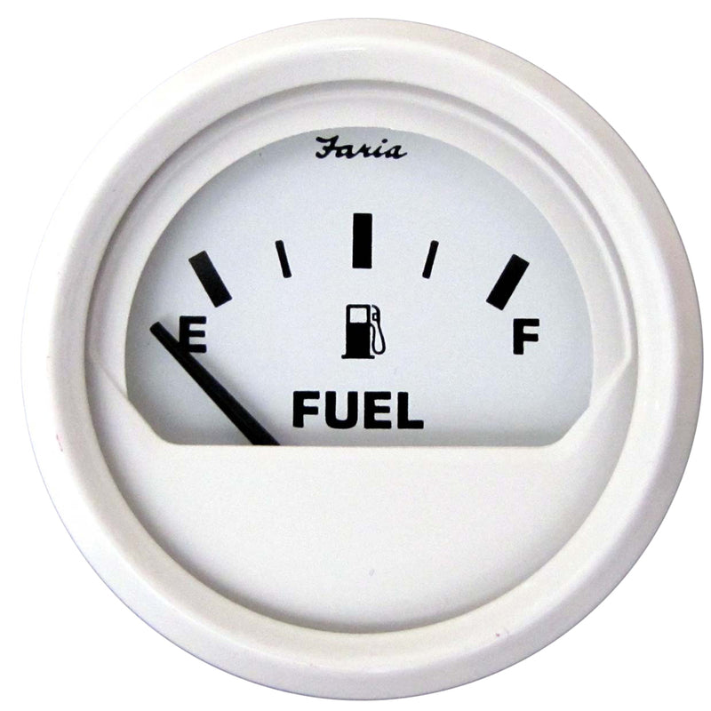 Faria Dress White 2" Fuel Level Gauge (E-1/2-F) [13101] - Mealey Marine