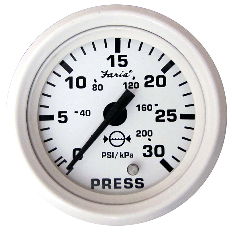 Faria Dress White 2" Water Pressure Gauge (30 PSI) [13108] - Mealey Marine