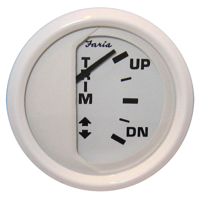 Faria Dress White 2" Trim Gauge (J/E/Suzuki Outboard) [13123] - Mealey Marine