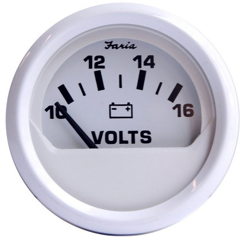 Faria Dress White 2" Voltmeter (10-16 VDC) [13120] - Mealey Marine