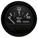 Faria Euro Black 2" Oil Pressure Gauge (80 PSI) [12803] - Mealey Marine