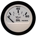 Faria Euro White 2" Oil Pressure Gauge - 80PSI [12902] - Mealey Marine