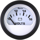 Faria Euro White 2" Voltmeter (10-16 VDC) [12911] - Mealey Marine