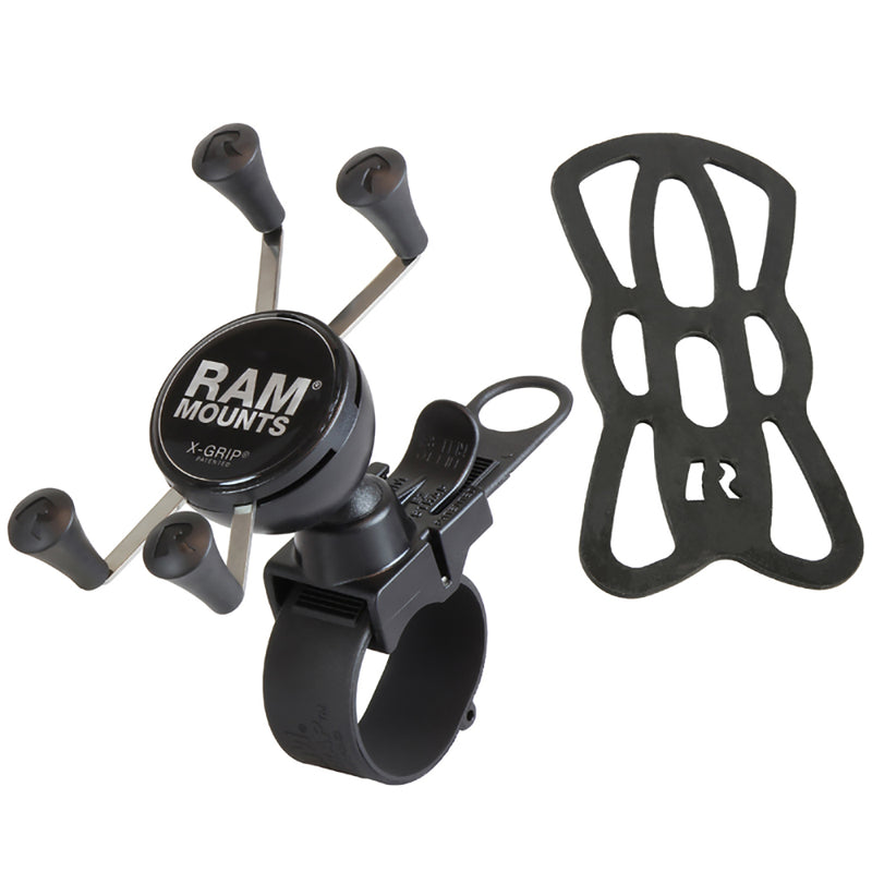 RAM Mount EZ-Strap Rail Mount w/Universal X-Grip Cell Phone Holder [RAP-SB-187-UN7U] - Mealey Marine