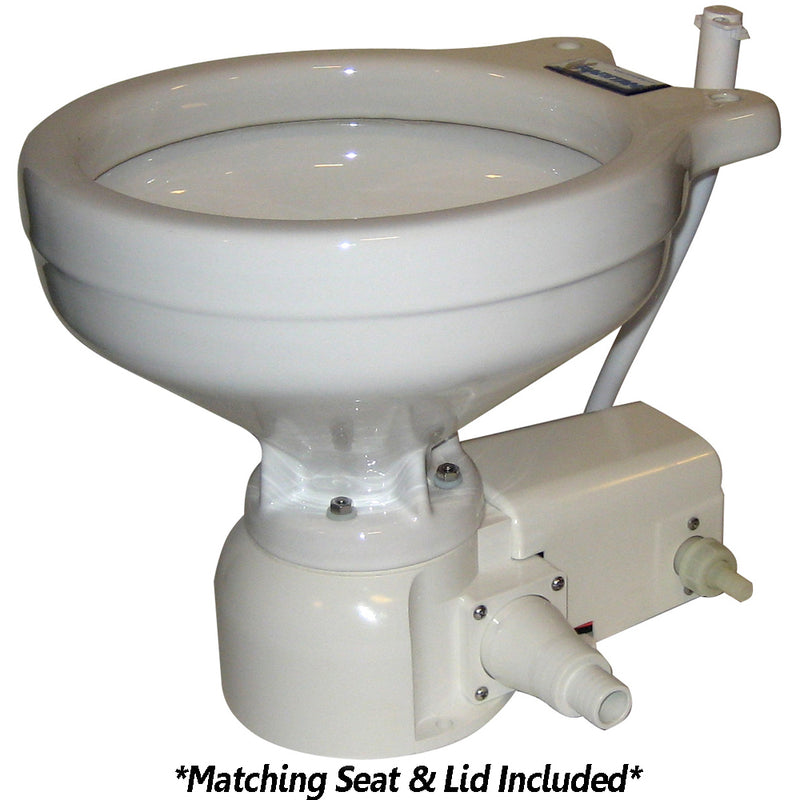 Raritan Sea Era Toilet - Marine Size - Freshwater Solenoid - Straight  90 Discharge - Smart Toilet Control - 12v [162MF012] - Mealey Marine