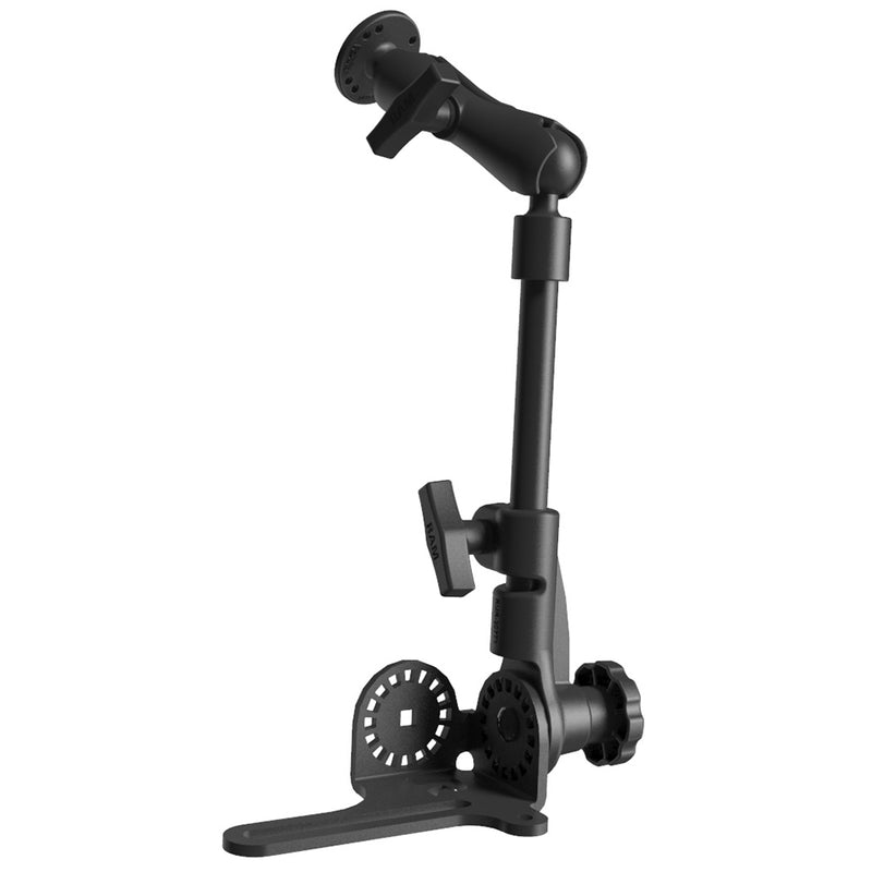 RAM Mount Universal No-Drill RAM Pod HD Vehicle Mount w/Double Socket Arm & 2.5" Round Base (AMPS Hole Pattern) [RAM-316-HD-202U] - Mealey Marine