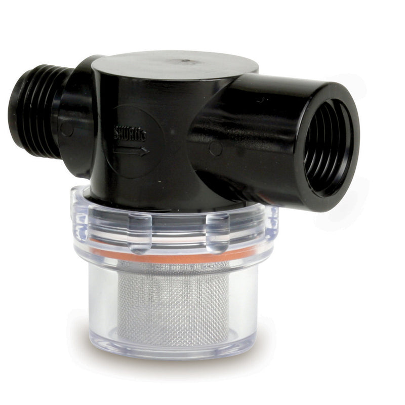 Shurflo by Pentair Twist-On Water Strainer - 1/2" Pipe Inlet - Clear Bowl [255-313] - Mealey Marine