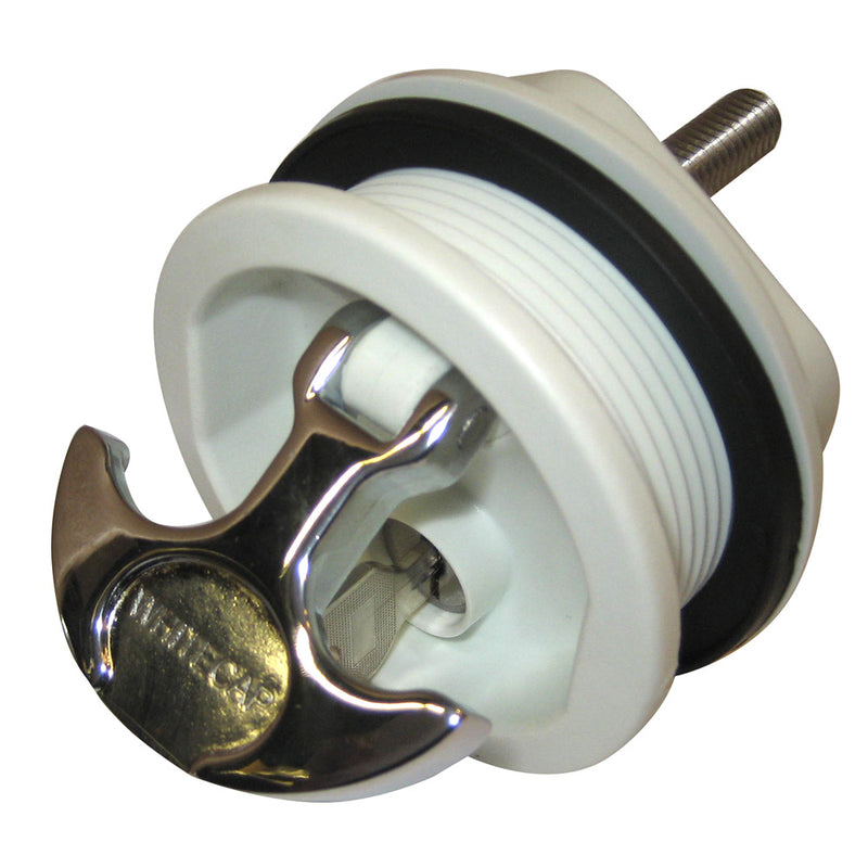 Whitecap T-Handle Latch - Chrome Plated Zamac/White Nylon - Locking - Freshwater Use Only [S-226WC] - Mealey Marine