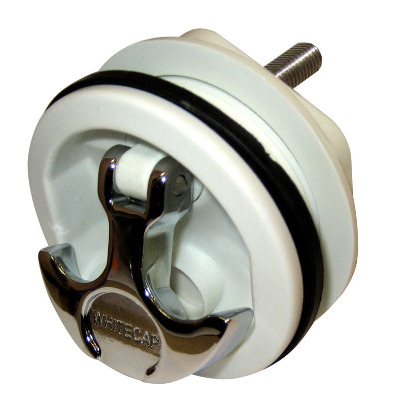 Whitecap T-Handle Latch - Chrome Plated Zamac/White Nylon - No Lock - Freshwater Use Only [S-230WC] - Mealey Marine